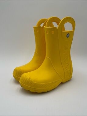 Crocs Yellow Handle It Rain Boot Kids Size 1 Boys Girls Outerwear Play